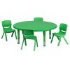 FF Round 45" Activity Table & 4 Chairs 10.5" Green