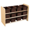 WD13802 See-All Storage w/12 Bins - Brown