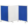 ELR-0491 Mobile Dry-Erase and Flannel Room Divider 3-Panel