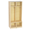 ELR-17231 Birch 2-Section Birch Coat Locker with Bench