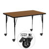 FF Mobile 30" X 48" Activity Table - Oak