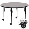 FF 48" Round Mobile Activity Table - Gray - Preschool