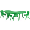 FF Half-moon 65" Table & 4 Chair 10.5" Green