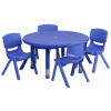 FF Round 33" Activity Table & 4 Chair 10.5" Blue