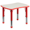 FF Rect 22 x 27 Activity Resin Table - Red with Gray Top